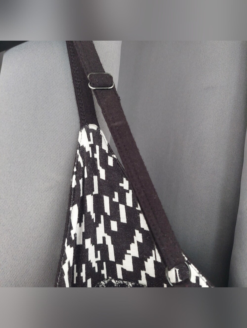 Simon Chang Black White Geometric Print Smocked Sundress Large - Picture 10 of 12
